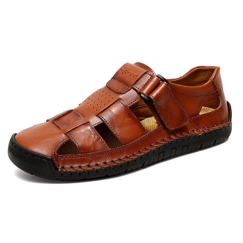 👞 LIMITED-TIME 50% OFF! ✨ Men's Closed-Toe Beach Sandals – Breathable, Cushioned, Hook-and-Loop 🌊