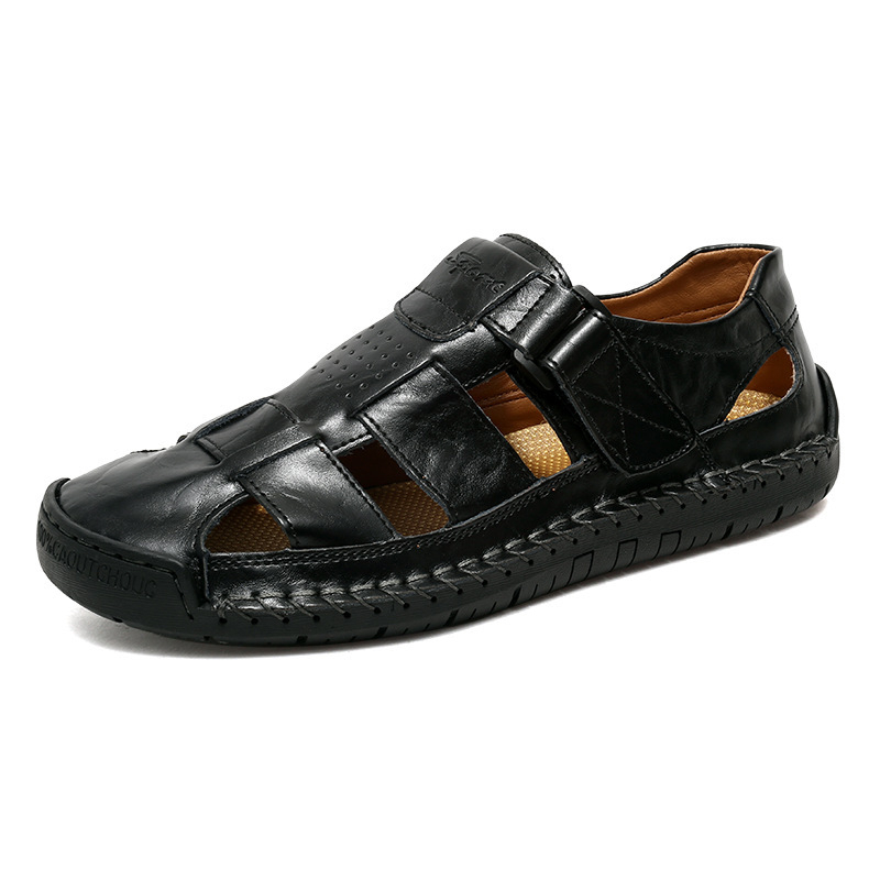 👞 LIMITED-TIME 50% OFF! ✨ Men's Closed-Toe Beach Sandals – Breathable, Cushioned, Hook-and-Loop 🌊