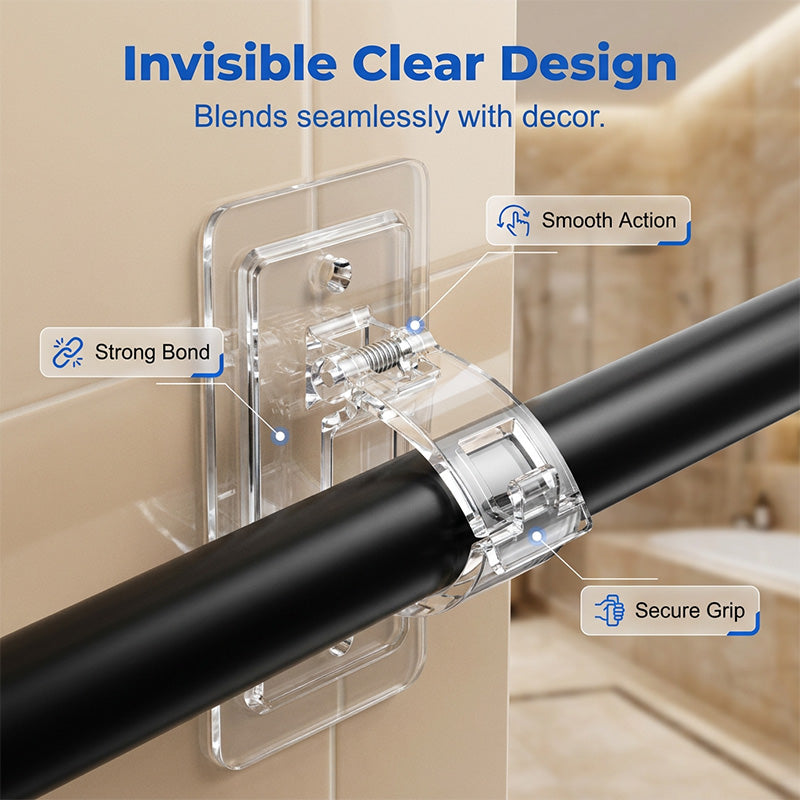 Heavy-Duty Self-Adhesive Rod Support Brackets