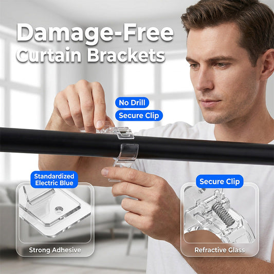 Heavy-Duty Self-Adhesive Rod Support Brackets
