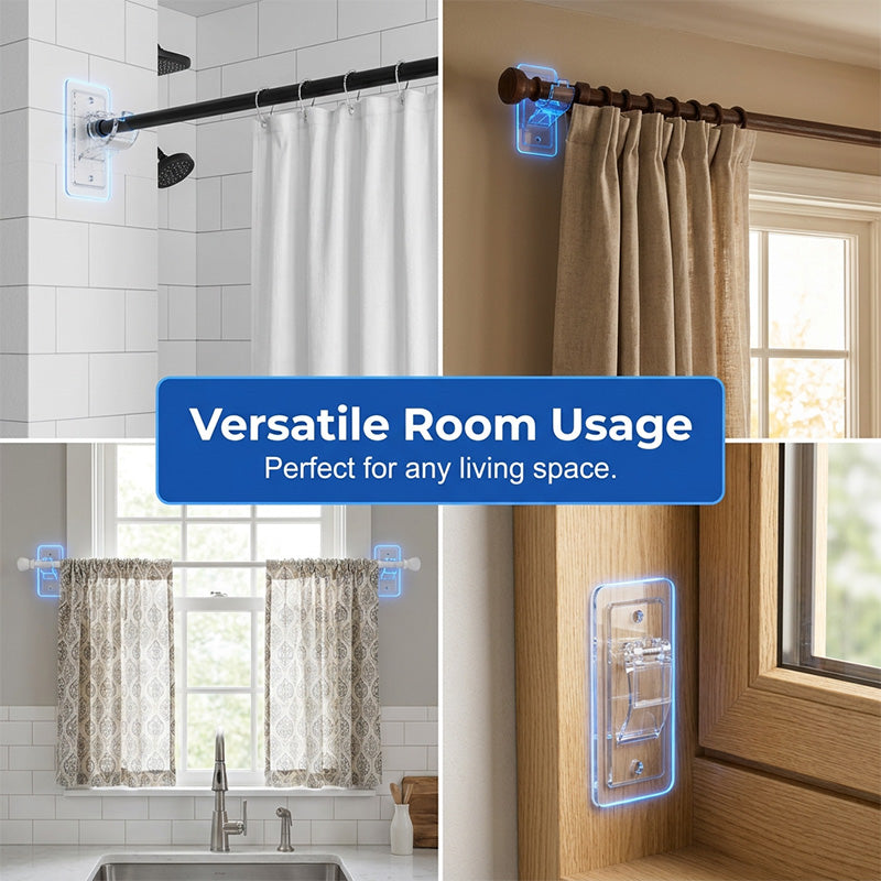 Heavy-Duty Self-Adhesive Rod Support Brackets