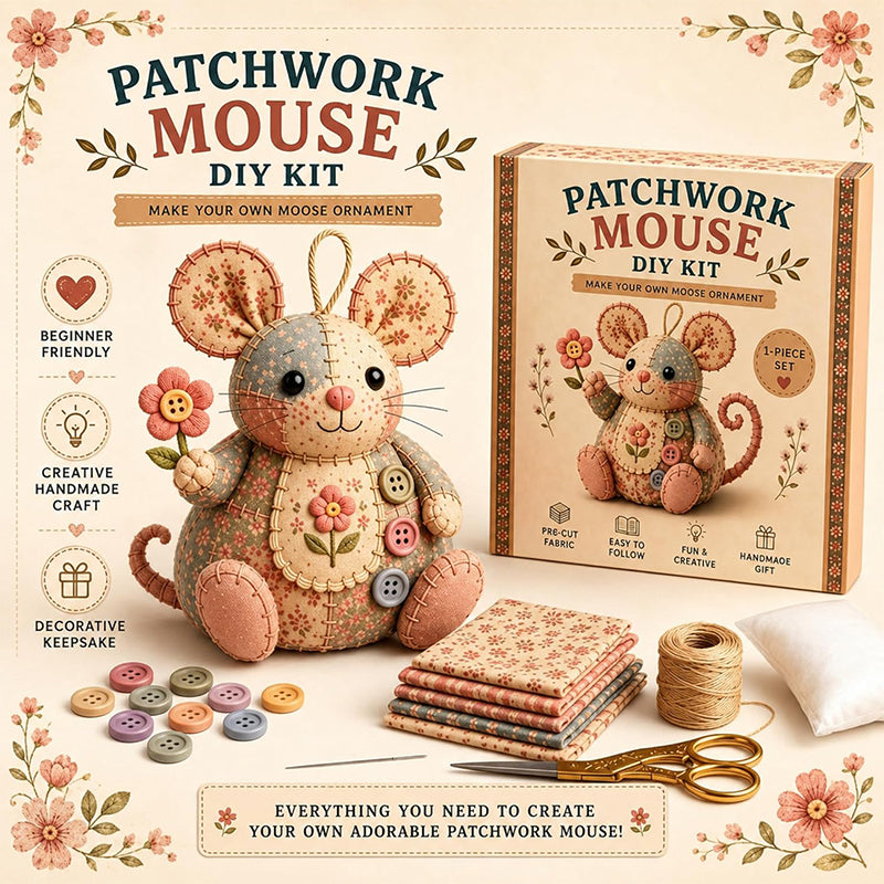 ⏳LIMITED TIME SALE 50% OFF🐭🧵 Patchwork Mouse DIY Kit