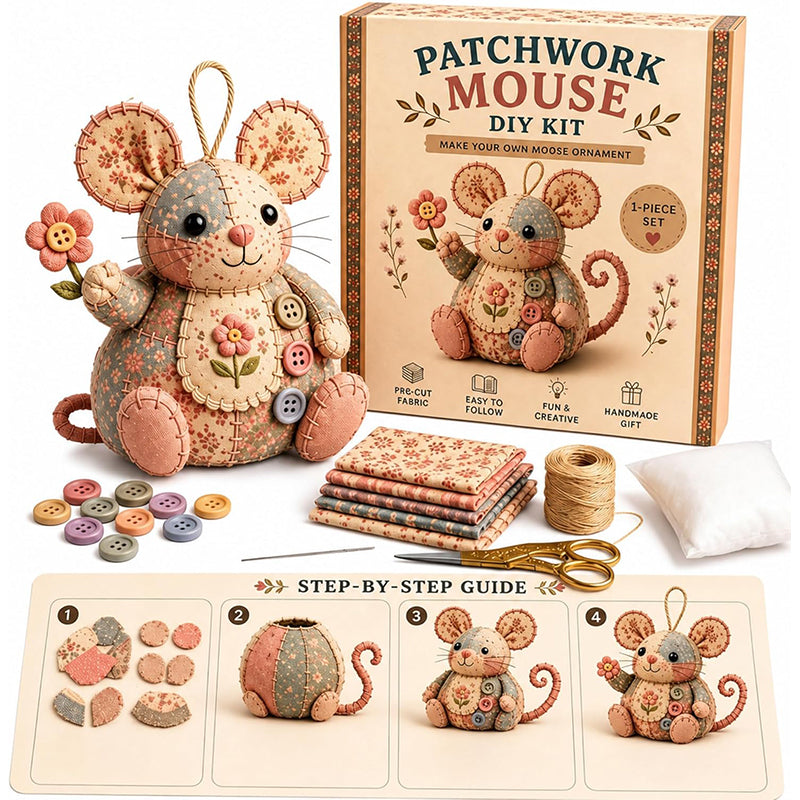 ⏳LIMITED TIME SALE 50% OFF🐭🧵 Patchwork Mouse DIY Kit