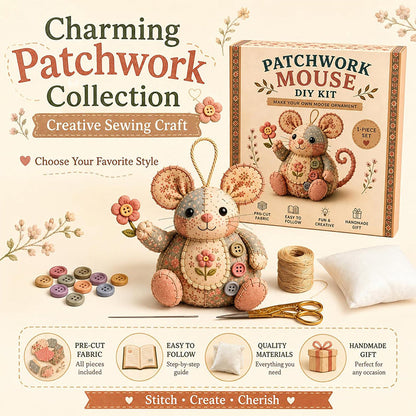 ⏳LIMITED TIME SALE 50% OFF🐭🧵 Patchwork Mouse DIY Kit