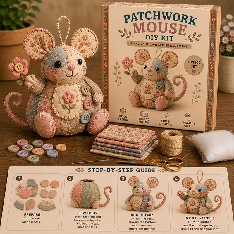 ⏳LIMITED TIME SALE 50% OFF🐭🧵 Patchwork Mouse DIY Kit