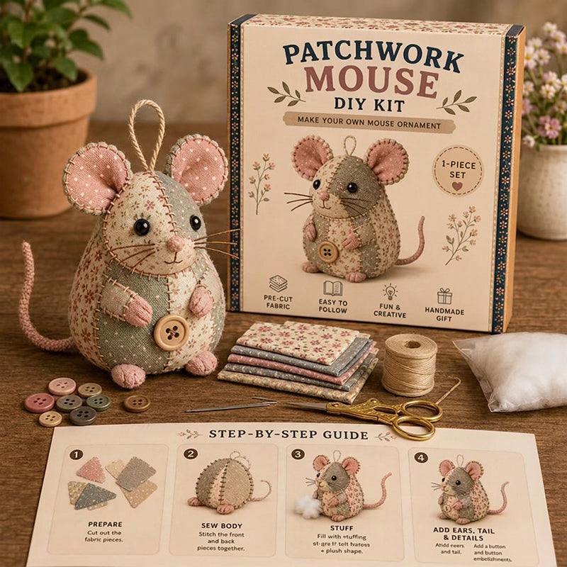⏳LIMITED TIME SALE 50% OFF🐭🧵 Patchwork Mouse DIY Kit