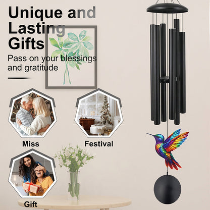 🎐 Vintage Metal Memorial Wind Chimes for Garden – Rust-resistant & serene tone – Engraved sentiment, perfect for remembrance or peaceful outdoor decor 🕊️