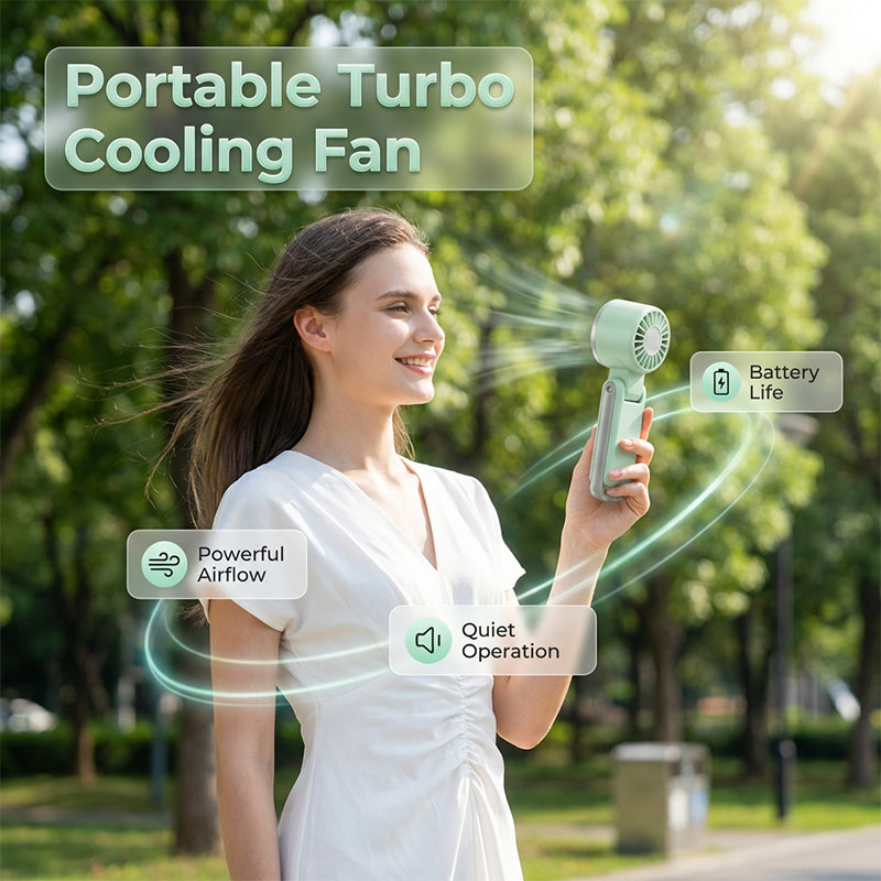 🥳HOT SALE 2026❤️ 50% OFF! Foldable Turbo Handheld Fan with LED Display