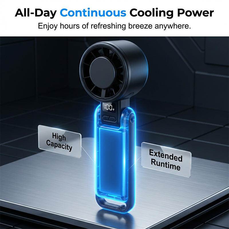 🥳HOT SALE 2026❤️ 50% OFF! Foldable Turbo Handheld Fan with LED Display