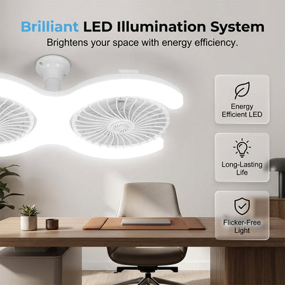 🎁2026 New Arrivals 50% OFF💥Double-head LED ceiling fan with light – 2 independent heads, 3 speeds, and remote control – Perfect for large rooms ✨