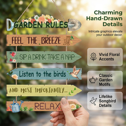 ⏳Limited-time 50% off⏰Rustic Wooden Garden Hanging Sign Wall Decor Plaque🏡