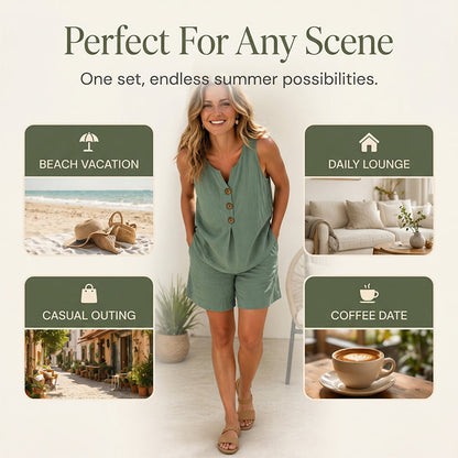 👚LAST DAY 60% OFF✨ 2-piece set – loose top & comfortable trousers – soft fabric, elastic waistband & versatile combination options – can be worn separately or together