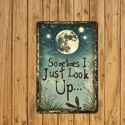 Retro Moon and Dragonfly Wooden Wall Art Decor