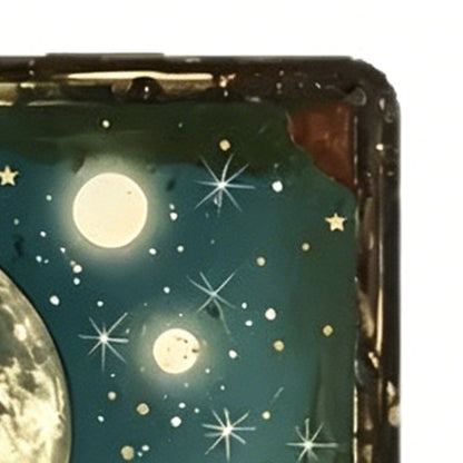Retro Moon and Dragonfly Wooden Wall Art Decor