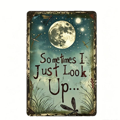 Retro Moon and Dragonfly Wooden Wall Art Decor