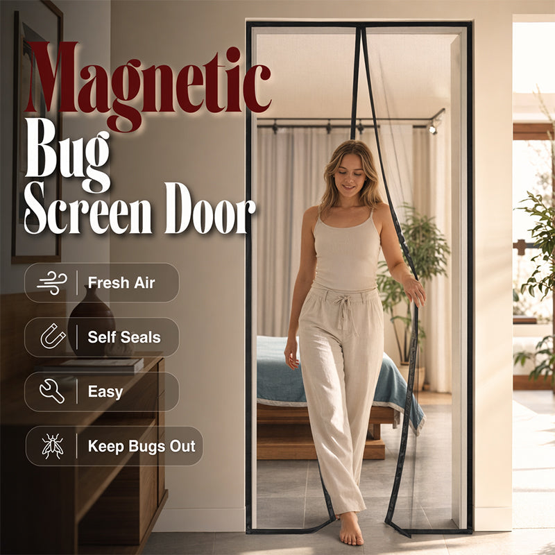 🚪✨ MAGNETIC BUG-FREE DOOR SCREEN – INSTANTLY KEEPS OUT FLIES, MOSQUITOES & WASPS! ✅ Self-Closing • Easy No-Drill Install • Pet & Kid Friendly
