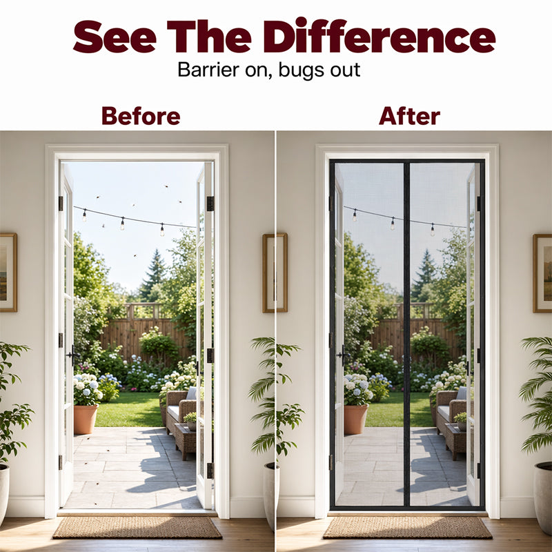 🚪✨ MAGNETIC BUG-FREE DOOR SCREEN – INSTANTLY KEEPS OUT FLIES, MOSQUITOES & WASPS! ✅ Self-Closing • Easy No-Drill Install • Pet & Kid Friendly