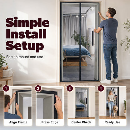 🚪✨ MAGNETIC BUG-FREE DOOR SCREEN – INSTANTLY KEEPS OUT FLIES, MOSQUITOES & WASPS! ✅ Self-Closing • Easy No-Drill Install • Pet & Kid Friendly