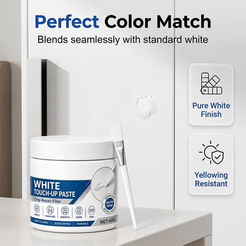 ⏳LAST DAY SALE ONLY ￡8.99!!⚡White Furniture Touch-Up Paste with Brush