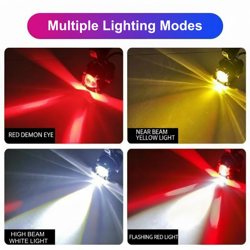 🏍️ Universal Motorcycle LED Spotlights – Dual Beam & All-Weather Waterproof 💡