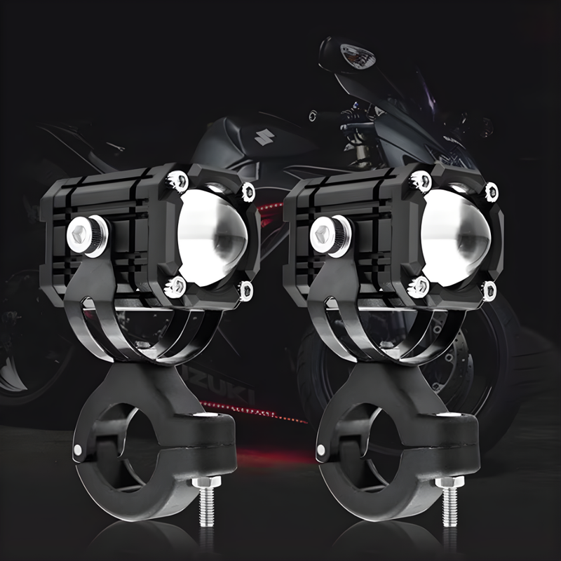 🏍️ Universal Motorcycle LED Spotlights – Dual Beam & All-Weather Waterproof 💡