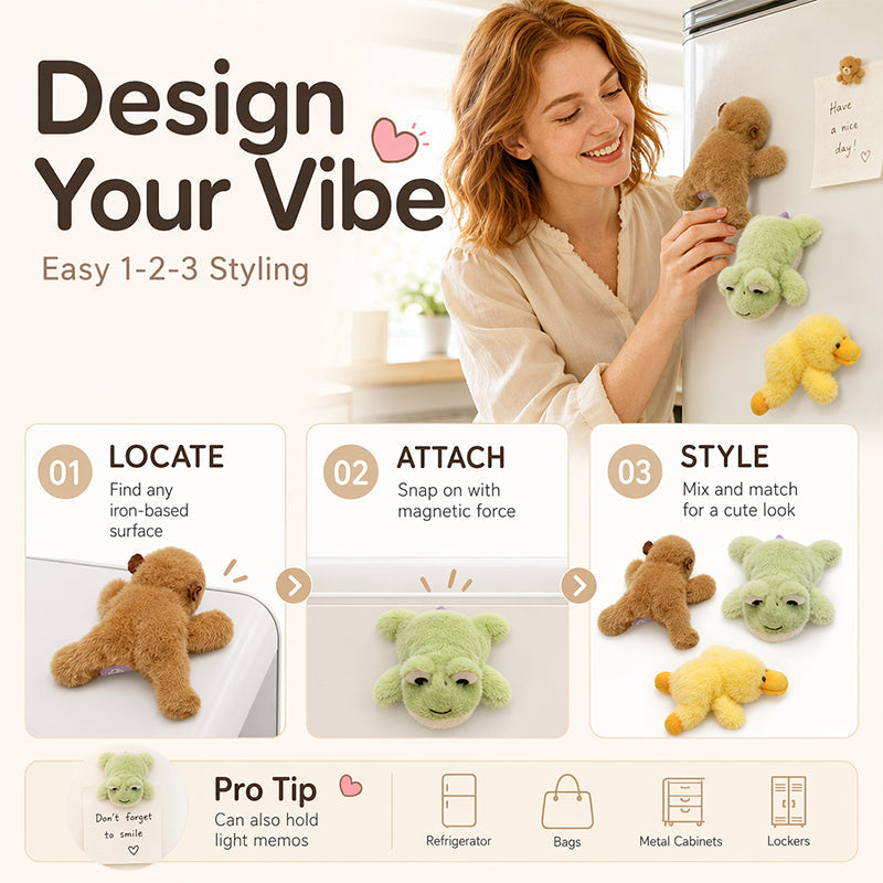 🧲 Lovely Plushie Fridge Magnet Doll – Premium Mink Velvet, Hidden Magnet, Perfect for Fridge, Laptop & Bags ✨