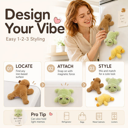 🧲 Lovely Plushie Fridge Magnet Doll – Premium Mink Velvet, Hidden Magnet, Perfect for Fridge, Laptop & Bags ✨