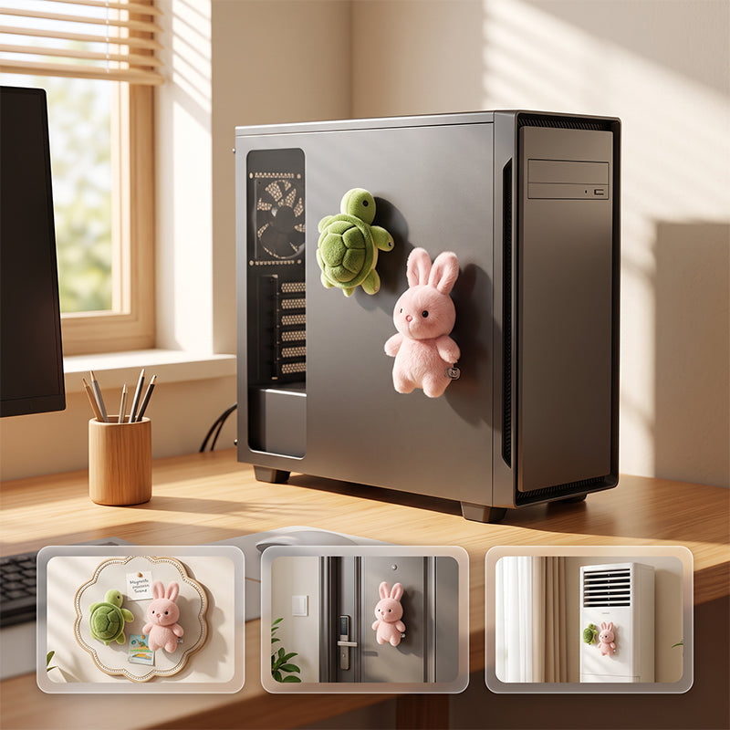 🧲 Lovely Plushie Fridge Magnet Doll – Premium Mink Velvet, Hidden Magnet, Perfect for Fridge, Laptop & Bags ✨