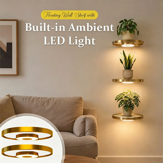 Floating Wall Shelf with Built-in Ambient LED Light