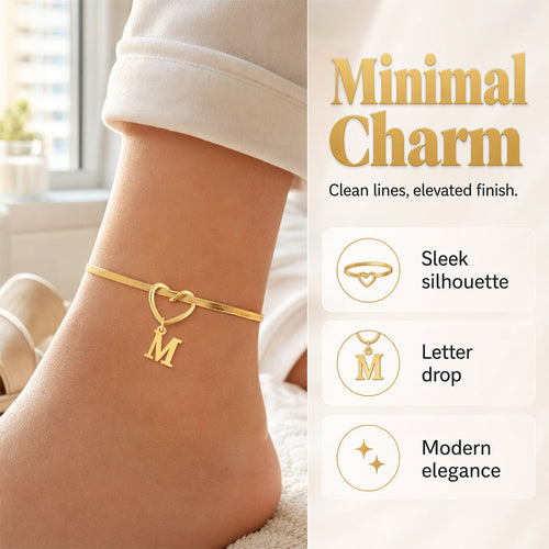 💖 50% OFF NOW! ✨ Heart Initial Anklet Snake Chain – Personalized charm, adjustable fit & delicate snake chain – Perfect gift for yourself or a loved one ❤️