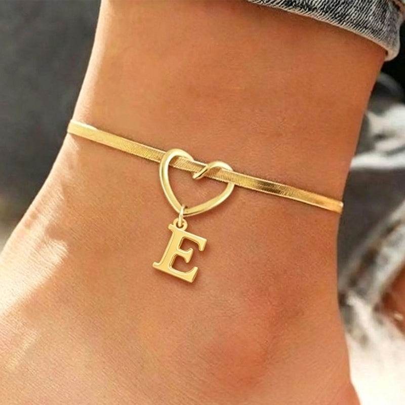 💖 50% OFF NOW! ✨ Heart Initial Anklet Snake Chain – Personalized charm, adjustable fit & delicate snake chain – Perfect gift for yourself or a loved one ❤️