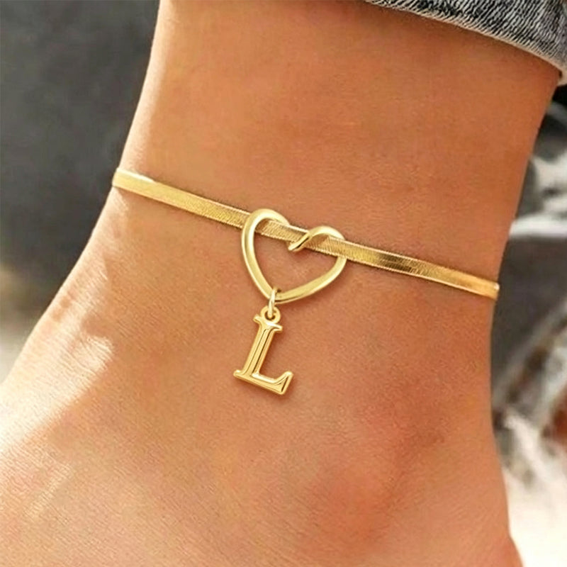 💖 50% OFF NOW! ✨ Heart Initial Anklet Snake Chain – Personalized charm, adjustable fit & delicate snake chain – Perfect gift for yourself or a loved one ❤️