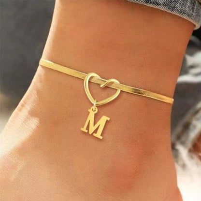 💖 50% OFF NOW! ✨ Heart Initial Anklet Snake Chain – Personalized charm, adjustable fit & delicate snake chain – Perfect gift for yourself or a loved one ❤️