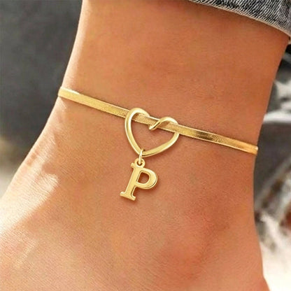 💖 50% OFF NOW! ✨ Heart Initial Anklet Snake Chain – Personalized charm, adjustable fit & delicate snake chain – Perfect gift for yourself or a loved one ❤️
