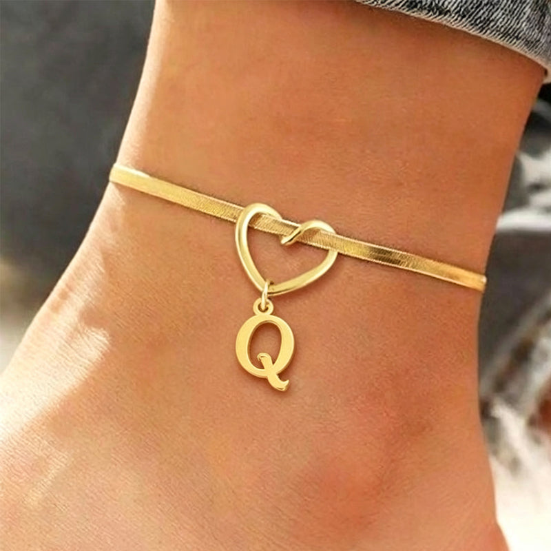 💖 50% OFF NOW! ✨ Heart Initial Anklet Snake Chain – Personalized charm, adjustable fit & delicate snake chain – Perfect gift for yourself or a loved one ❤️