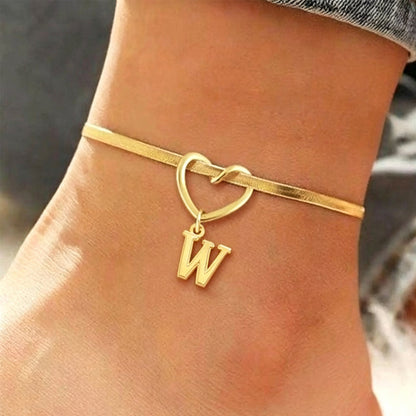 💖 50% OFF NOW! ✨ Heart Initial Anklet Snake Chain – Personalized charm, adjustable fit & delicate snake chain – Perfect gift for yourself or a loved one ❤️