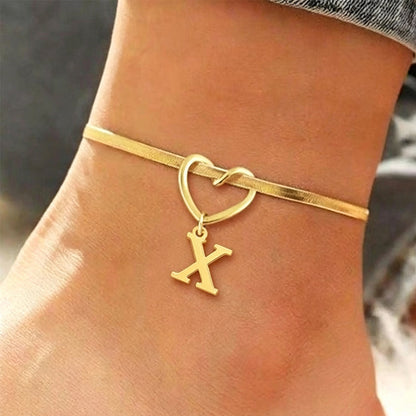 💖 50% OFF NOW! ✨ Heart Initial Anklet Snake Chain – Personalized charm, adjustable fit & delicate snake chain – Perfect gift for yourself or a loved one ❤️