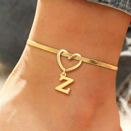 💖 50% OFF NOW! ✨ Heart Initial Anklet Snake Chain – Personalized charm, adjustable fit & delicate snake chain – Perfect gift for yourself or a loved one ❤️