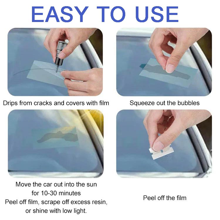 🏭Direct from glass factory, Buy 3 Get 2 Free！💦One drop fixes all glass cracks！🚗Glass Crack Repair Agent