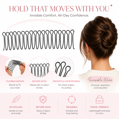 💇‍♀️✨ Flexible Invisible Hair Comb—invisible, flexible, and non-slip—instantly creates a perfectly secure hold! 🌟