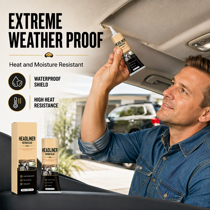 🎉49K+ Sold 🚗 Waterproof Car Headliner Repair Glue, High Strength Adhesive for Sagging Car Ceiling & Interior