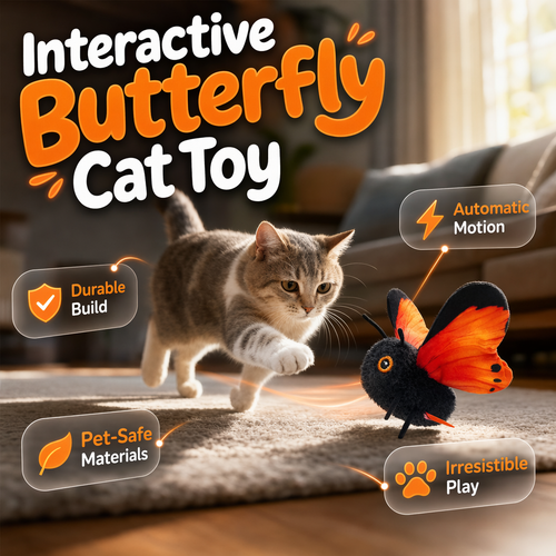 🏆🔥2026 New Arrivals 🐱Smart Sensing Flapping Butterfly Toy –Motion-activated, realistic flight, interactive fun – keeps your cat engaged for hours✨