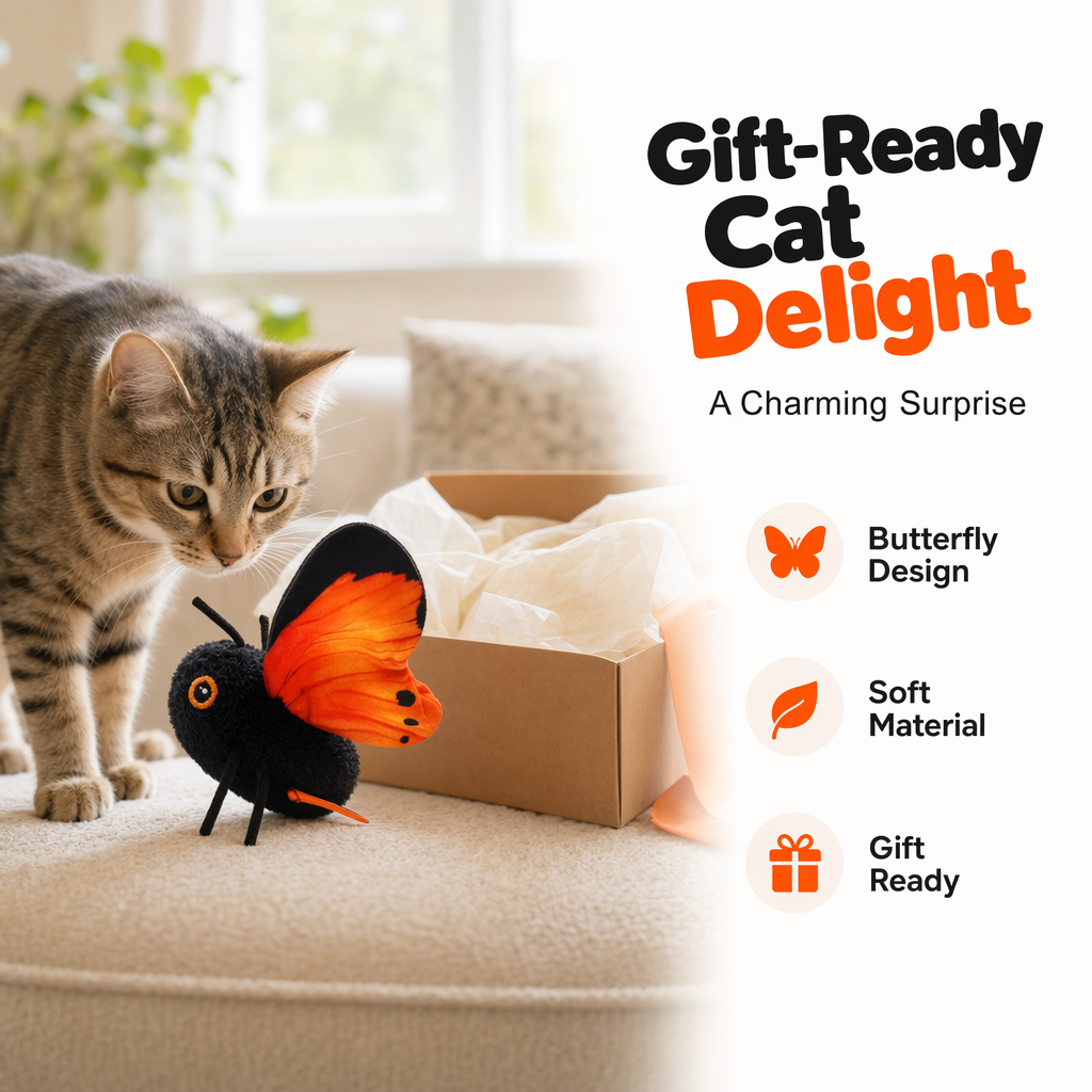 🏆🔥2026 New Arrivals 🐱Smart Sensing Flapping Butterfly Toy –Motion-activated, realistic flight, interactive fun – keeps your cat engaged for hours✨