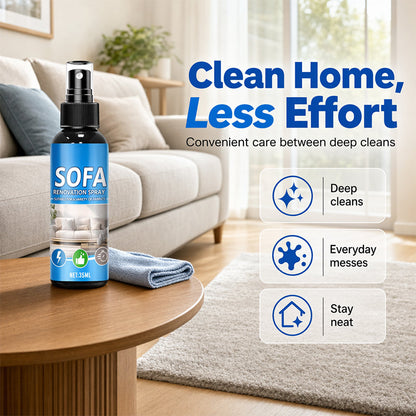 🥳2026 HOT SALE-￡6.99!! 🥳💞50K+ SOLD!🛋️✨ 50% OFF! No‑Rinse Fabric Cleaner Spray – Just spray & wipe – no water, no rinsing. Perfect for sofas, carpets & upholstery – fresh in minutes! 🧼💨