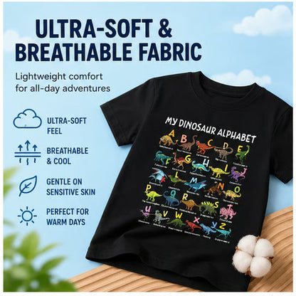 🔥🎁 New Arrival: 50 🔥 Children's T-shirt with Dinosaur and Letter Prints