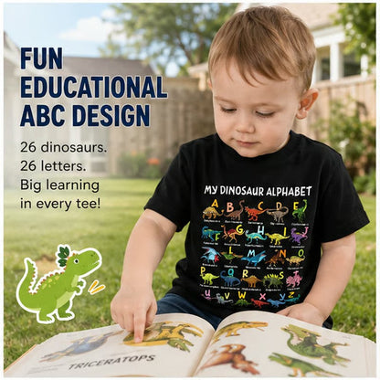 🔥🎁 New Arrival: 50 🔥 Children's T-shirt with Dinosaur and Letter Prints