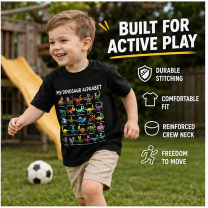 🔥🎁 New Arrival: 50 🔥 Children's T-shirt with Dinosaur and Letter Prints