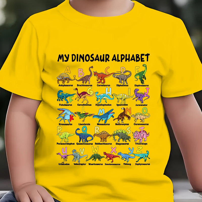 🔥🎁 New Arrival: 50 🔥 Children's T-shirt with Dinosaur and Letter Prints