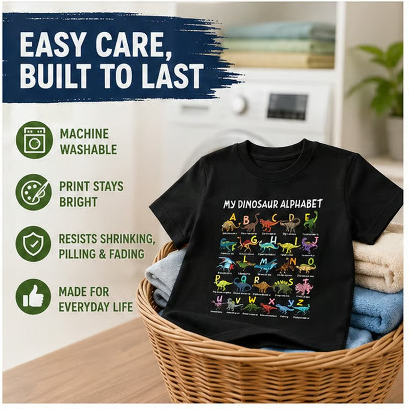 🔥🎁 New Arrival: 50 🔥 Children's T-shirt with Dinosaur and Letter Prints