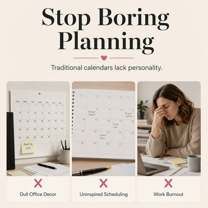 HERE WE F*CKING GO AGAIN Wall Calendar | Funny Floral A4 Calendar | Monthly Sarcastic Quotes